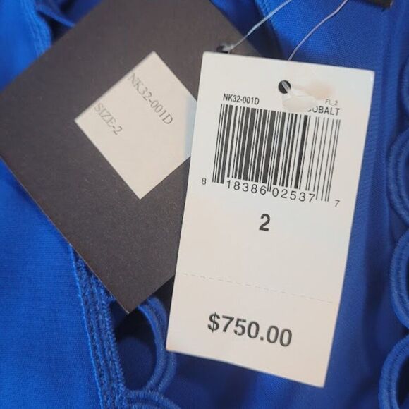 NWT- NK32 NAEEM KHAN Cobalt Blue Dress - Picture 12 of 15